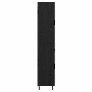 Highboard με συρτάρι 2 pcs Μαύρη δρυς Σύνθετο Ξύλο και Γυαλί - Pakobazaar