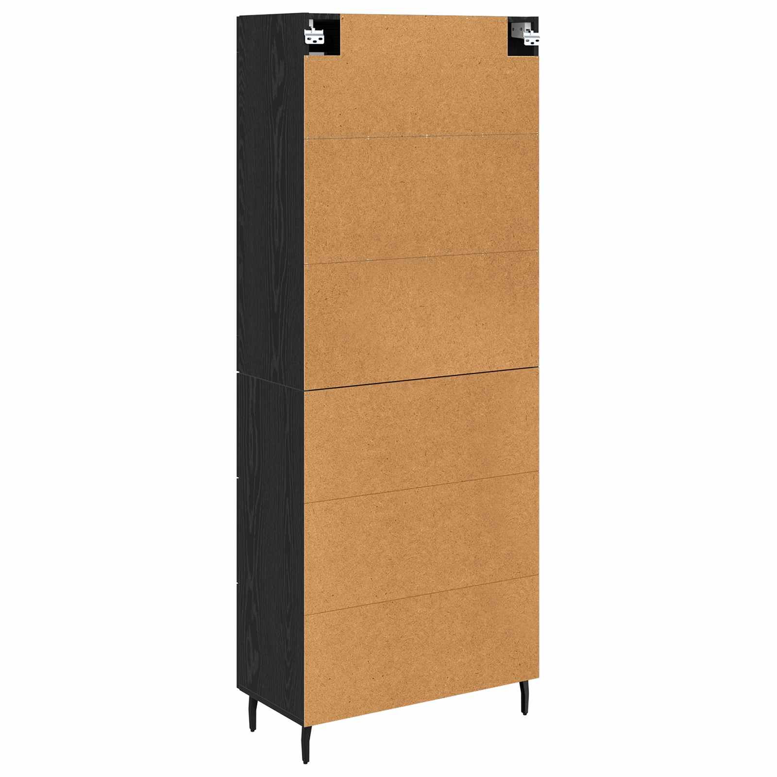 Highboard με συρτάρι 2 pcs Μαύρη Οξυά Επεξεργασμένο ξύλο