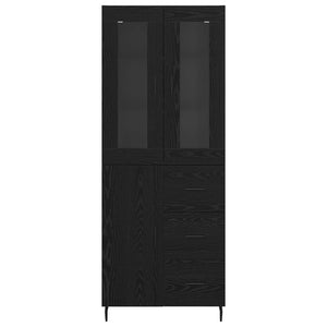 Highboard 2 τμχ. Μαύρη Οξυά 69,5 x 34 x 180 εκ.
