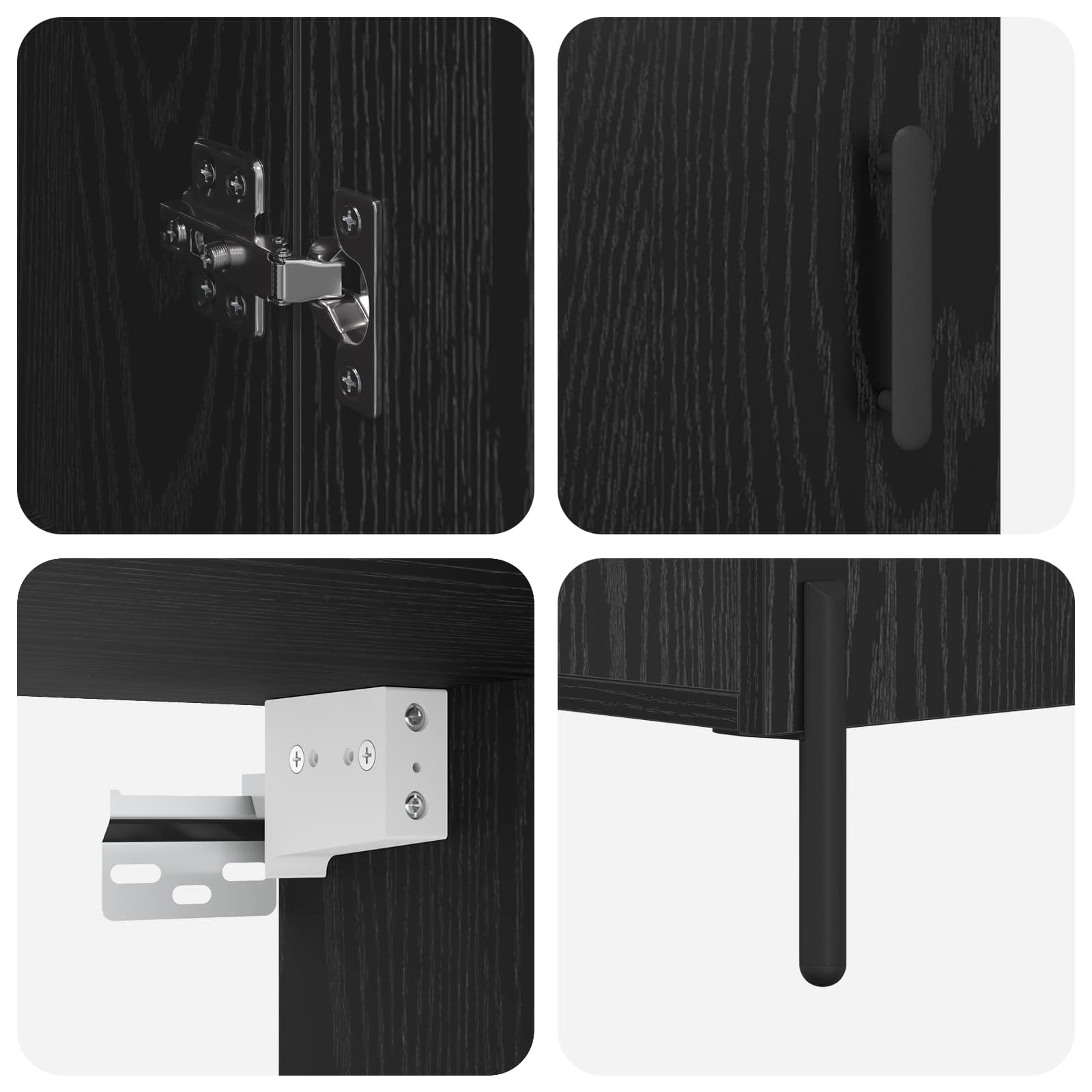 Highboard Μαύρη Οξυά 69,5 x 34 x 180 εκ. Επεξεργασμένο ξύλο