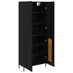 Highboard Μαύρη Οξυά 69,5 x 34 x 180 εκ. Επεξεργασμένο Ξύλο