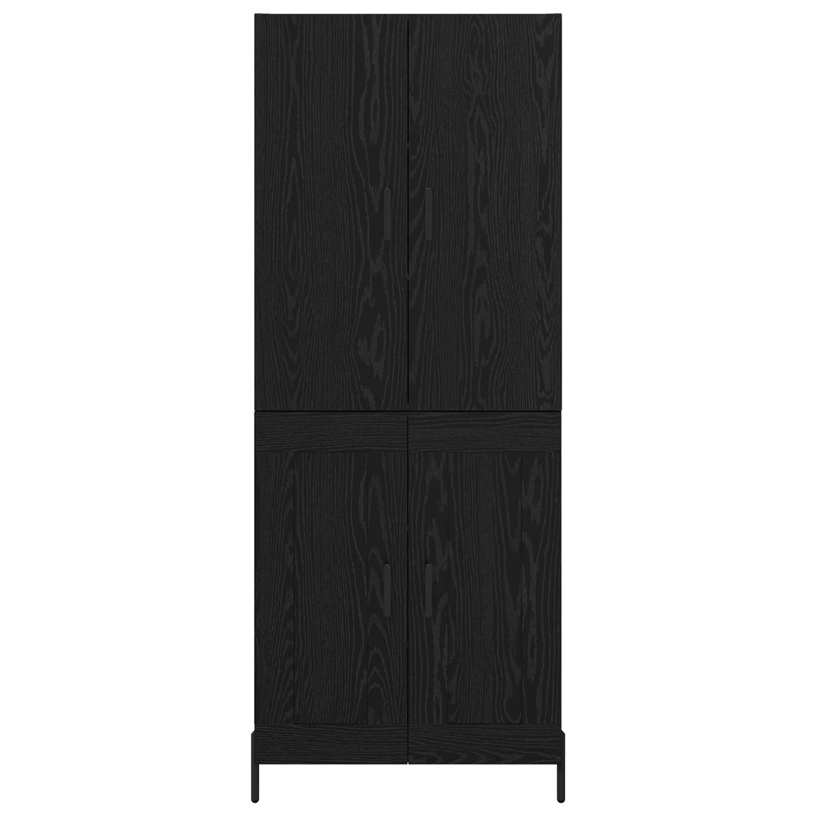 Highboard Μαύρη Οξυά 69,5 x 34 x 180 εκ. Επεξεργασμένο ξύλο
