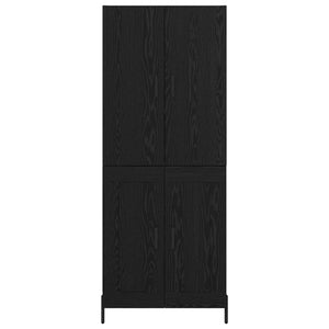 Highboard Μαύρη Οξυά 69,5 x 34 x 180 εκ. Επεξεργασμένο Ξύλο