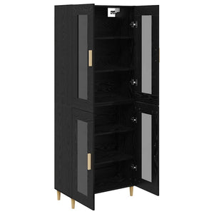 Highboard Μαύρη Οξυά 69,5 x 34 x 180 εκ. Επεξεργασμένο Ξύλο