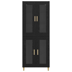Highboard Μαύρη Οξυά 69,5 x 34 x 180 εκ. Επεξεργασμένο Ξύλο
