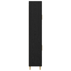 Highboard Μαύρη Οξυά 69,5 x 34 x 180 εκ. Επεξεργασμένο Ξύλο
