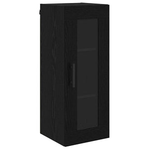 Highboard Μαύρη Οξυά 34,5 x 34 x 180 εκ. Επεξεργασμένο Ξύλο
