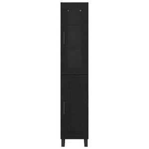 Highboard Μαύρη Οξυά 34,5 x 34 x 180 εκ. Επεξεργασμένο Ξύλο