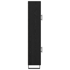 Highboard Μαύρη Οξυά 34,5 x 34 x 180 εκ. Επεξεργασμένο Ξύλο