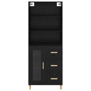 Highboard Μαύρη Οξυά 69,5 x 32,5 x 180 εκ Επεξεργασμένο Ξύλο