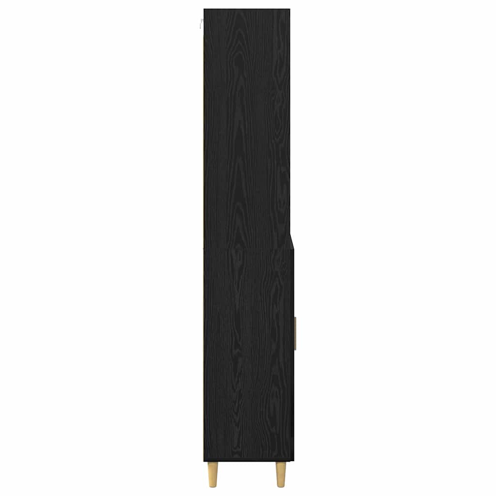 Highboard Μαύρη Οξυά 69,5 x 32,5 x 180 εκ Επεξεργασμένο ξύλο