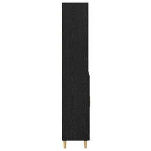 Highboard Μαύρη Οξυά 69,5 x 32,5 x 180 εκ Επεξεργασμένο Ξύλο