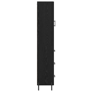 Highboard Μαύρη Οξυά 34,5 x 34 x 180 εκ. Επεξεργασμένο Ξύλο
