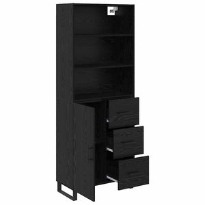 Highboard 2 τμχ. Μαύρη Οξυά 69,5 x 34 x 180 εκ.