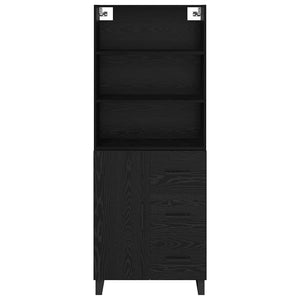 Highboard 2 τμχ. Μαύρη Οξυά 69,5 x 34 x 180 εκ.