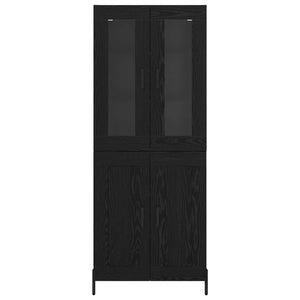 Highboard Μαύρη Οξυά 69,5 x 34 x 180 εκ. Επεξεργασμένο Ξύλο