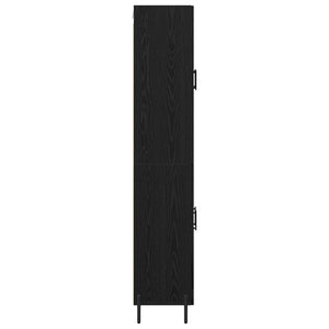 Highboard Μαύρη Οξυά 69,5 x 34 x 180 εκ. Επεξεργασμένο Ξύλο