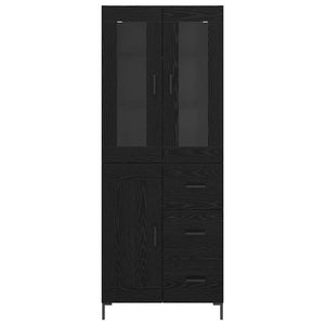 Highboard 2 τμχ. Μαύρη Οξυά 69,5 x 34 x 180 εκ.