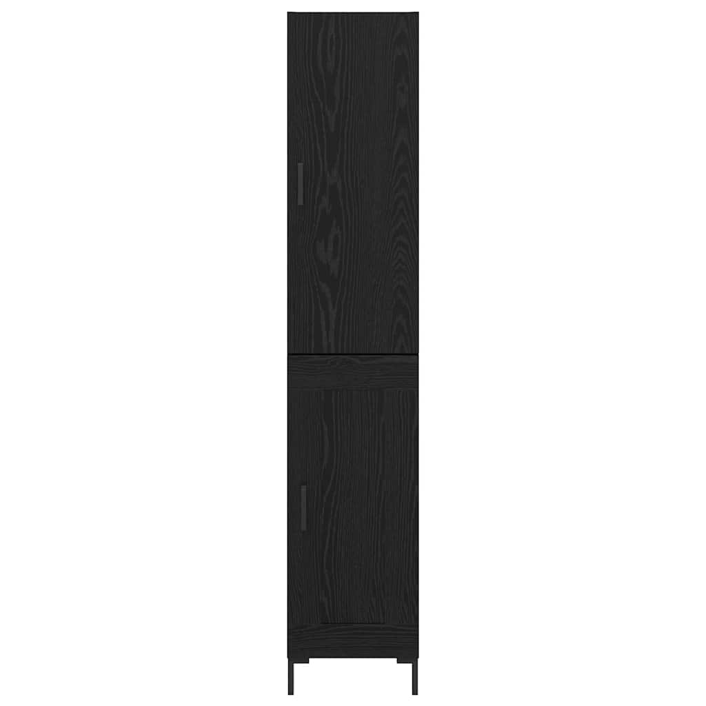 Highboard Μαύρη Οξυά 34,5 x 34 x 180 εκ. Επεξεργασμένο ξύλο