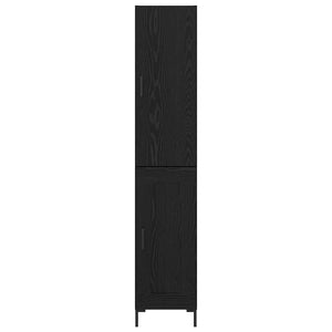 Highboard Μαύρη Οξυά 34,5 x 34 x 180 εκ. Επεξεργασμένο Ξύλο