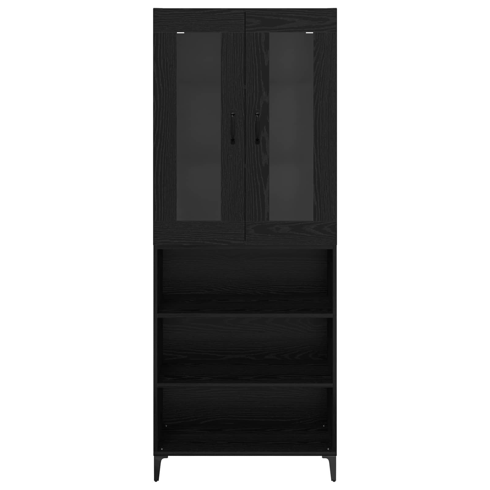 Highboard Μαύρη Οξυά 69,5 x 34 x 180 εκ. Επεξεργασμένο ξύλο - Pakobazaar