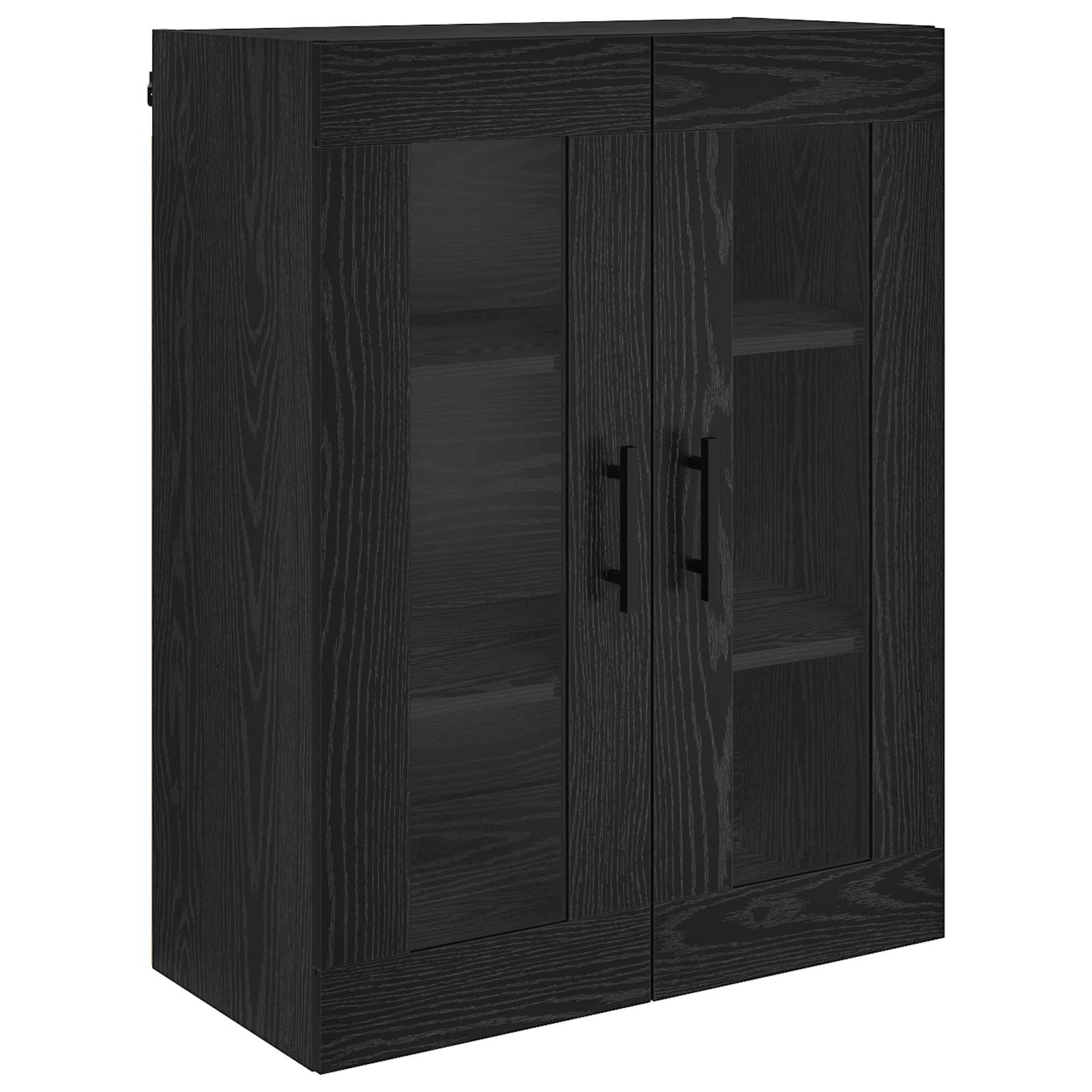 Highboard με συρτάρι 2 pcs Μαύρη Οξυά Σύνθετο Ξύλο και Γυαλί