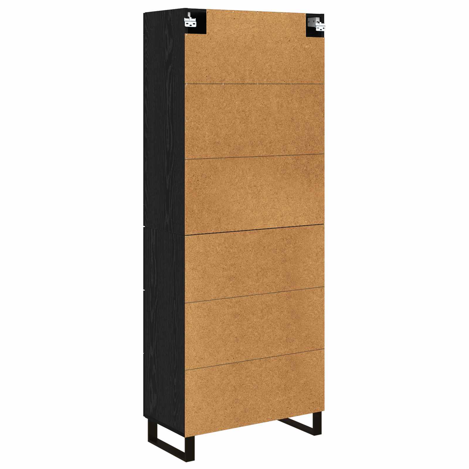 Highboard με συρτάρι 2 pcs Μαύρη Οξυά Σύνθετο Ξύλο και Γυαλί