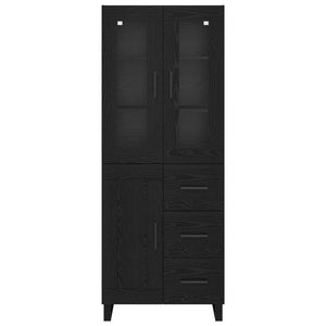 Highboard 2 τμχ. Μαύρη Οξυά 69,5 x 34 x 180 εκ.