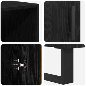 Highboard 2 τμχ. Μαύρη Οξυά 69,5 x 34 x 180 εκ.