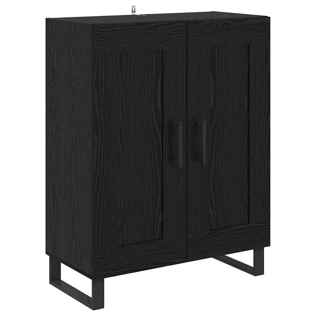 Highboard με συρτάρι 2 pcs Μαύρη Οξυά Επεξεργασμένο ξύλο