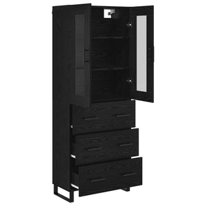 Highboard 2 τμχ. Μαύρη Οξυά 69,5 x 34 x 180 εκ.