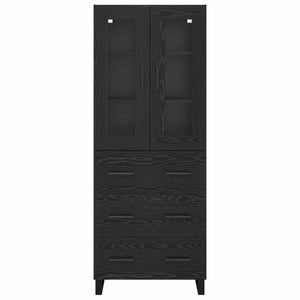 Highboard 2 τμχ. Μαύρη Οξυά 69,5 x 34 x 180 εκ.