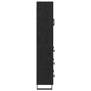 Highboard 2 τμχ. Μαύρη Οξυά 69,5 x 34 x 180 εκ.