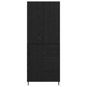 Highboard με συρτάρι 2 pcs Μαύρη δρυς Σύνθετο Ξύλο και Γυαλί - Pakobazaar