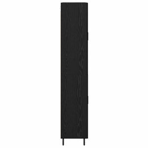 Highboard με συρτάρι 2 pcs Μαύρη δρυς Σύνθετο Ξύλο και Γυαλί - Pakobazaar