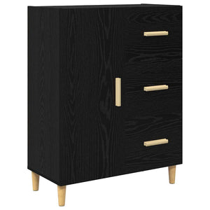 Highboard Μαύρη Οξυά 34,5 x 34 x 180 εκ. Επεξεργασμένο Ξύλο