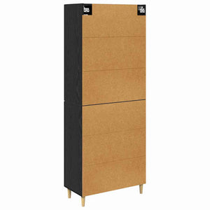 Highboard Μαύρη Οξυά 34,5 x 34 x 180 εκ. Επεξεργασμένο Ξύλο