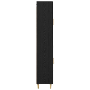 Highboard Μαύρη Οξυά 34,5 x 34 x 180 εκ. Επεξεργασμένο Ξύλο