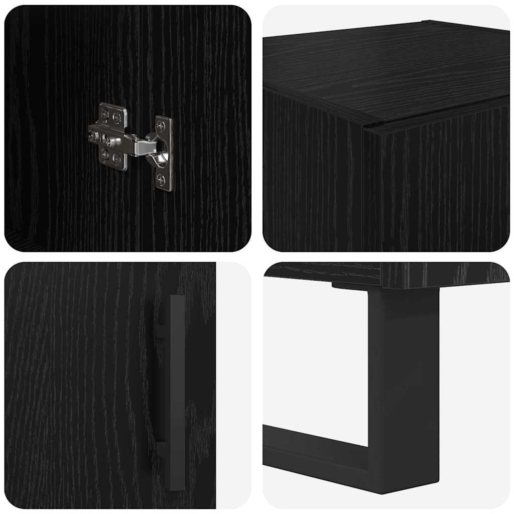 Highboard Μαύρη Οξυά 34,5 x 34 x 180 εκ. Επεξεργασμένο ξύλο