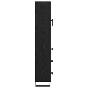 Highboard Μαύρη Οξυά 34,5 x 34 x 180 εκ. Επεξεργασμένο Ξύλο