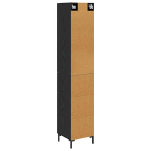 Highboard Μαύρη Οξυά 34,5 x 34 x 180 εκ. Επεξεργασμένο Ξύλο