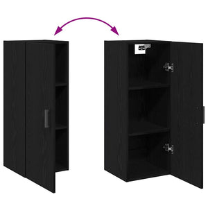 Highboard Μαύρη Οξυά 34,5 x 34 x 180 εκ. Επεξεργασμένο Ξύλο