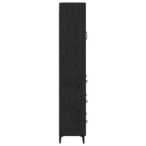 Highboard Μαύρη Οξυά 69,5 x 34 x 180 εκ. Επεξεργασμένο Ξύλο