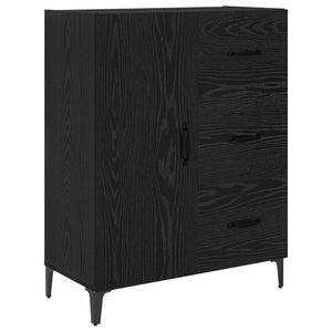 Highboard Μαύρη Οξυά 69,5 x 34 x 180 εκ. Επεξεργασμένο Ξύλο