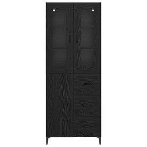 Highboard Μαύρη Οξυά 69,5 x 34 x 180 εκ. Επεξεργασμένο Ξύλο