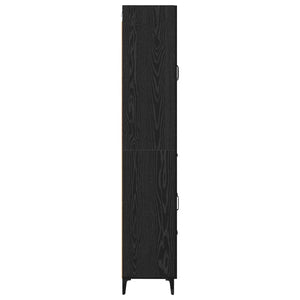 Highboard Μαύρη Οξυά 69,5 x 34 x 180 εκ. Επεξεργασμένο Ξύλο