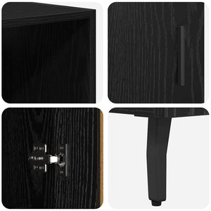 Highboard 2 τμχ. Μαύρη Οξυά 69,5 x 34 x 180 εκ.