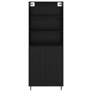 Highboard 2 τμχ. Μαύρη Οξυά 69,5 x 34 x 180 εκ.
