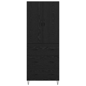Highboard 2 τμχ. Μαύρη Οξυά 69,5 x 34 x 180 εκ.