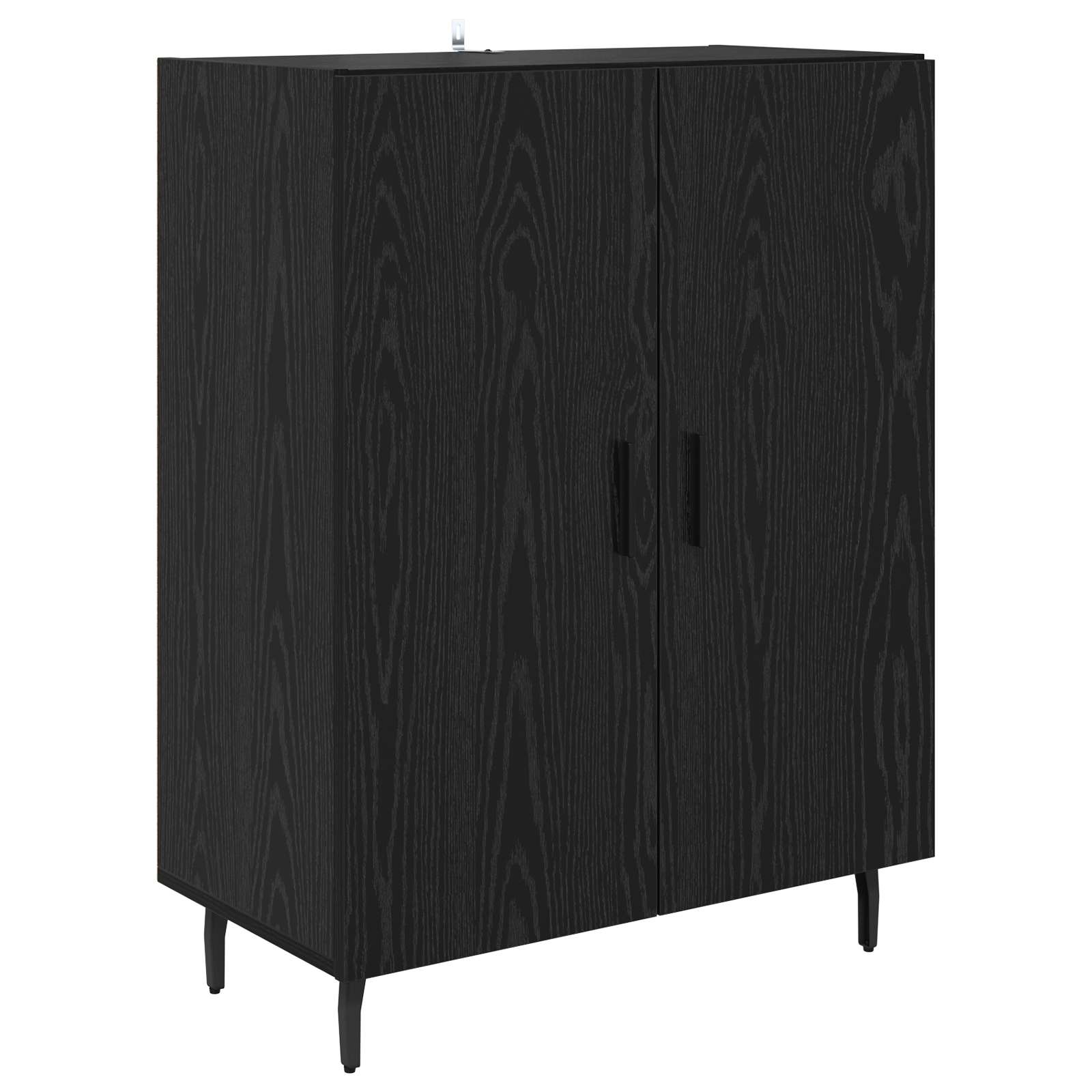 Highboard 2 pcs Μαύρη Οξυά Επεξεργασμένο ξύλο - Pakobazaar